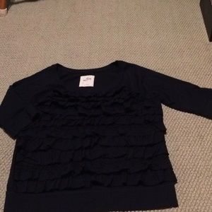 Hollister round neck ruffled shirt